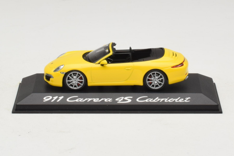 Porsche 911 991 Carrera 4S Cabriolet Amarelo Minichamps 1:43 WAP0201120C Metal