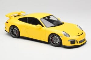 Porsche 911 991 GT3 Racing Amarelo & Jantes Prata Minichamps 1:18 110062722 Metal - imagem 6 de 8