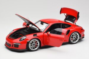 Porsche 911 991 GT3 RS Guards Vermelho Jantes Prata AUTOart 1:18 78165 Metal - imagem 2 de 8