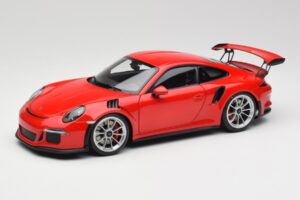 Porsche 911 991 GT3 RS Guards Vermelho Jantes Prata AUTOart 1:18 78165 Metal
