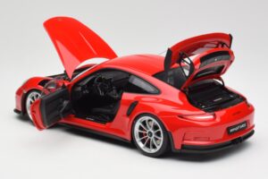 Porsche 911 991 GT3 RS Guards Vermelho Jantes Prata AUTOart 1:18 78165 Metal - imagem 5 de 8