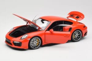 Porsche 911 991 Turbo S Lava Orange Minichamps 1:18 110067120 Metal - imagem 2 de 8