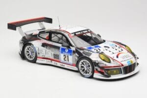 Porsche 911 991.1 GT3 R #21 WTM Racing J. Stursberg / V. Krumbach 24h Nurburgring 2016 Minichamps 1:18 155166021 Metal - imagem 4 de 6