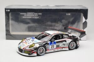 Porsche 911 991.1 GT3 R #21 WTM Racing J. Stursberg / V. Krumbach 24h Nurburgring 2016 Minichamps 1:18 155166021 Metal - imagem 6 de 6