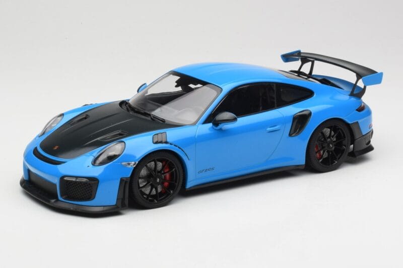 Porsche 911 991.2 GT2 RS Azul com Jantes Pretas Minichamps 1:18 155068308 Metal