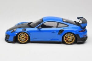 Porsche 911 991.2 GT2 RS Azul com Jantes Douradas Minichamps 1:18 155068302 Metal - imagem 3 de 6
