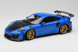 Porsche 911 991.2 GT2 RS Azul com Jantes Douradas Minichamps 1:18 155068302 Metal