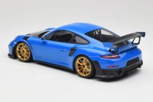 Porsche 911 991.2 GT2 RS Azul com Jantes Douradas Minichamps 1:18 155068302 Metal - imagem 5 de 6
