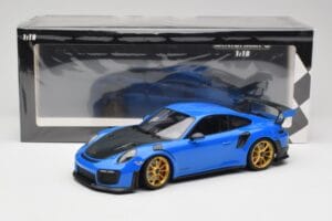 Porsche 911 991.2 GT2 RS Azul com Jantes Douradas Minichamps 1:18 155068302 Metal - imagem 6 de 6