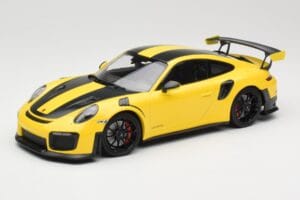Porsche 911 991.2 GT2 RS Weissach Package Amarelo com Jantes Pretas Minichamps 1:18 155068311 Metal