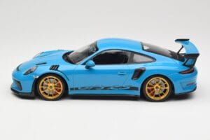 Porsche 911 991.2 GT3 RS Azul com Jantes Douradas Minichamps 1:18 155068222 Metal - imagem 3 de 6