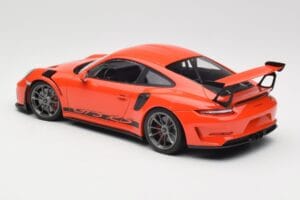 Porsche 911 991.2 GT3 RS Lava Orange & Jantes Prateadas Minichamps 1:18 155068225 Metal - imagem 5 de 6
