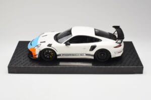 Porsche 911 991.2 GT3 RS Manthey Racing Branco & Azul & Laranja Minichamps 1:18 MR-911-GT3RS-1805 Metal
