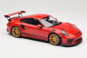 Porsche 911 991.2 GT3 RS Vermelho com Jantes Douradas Minichamps 1:18 155068220 Metal - imagem 4 de 6