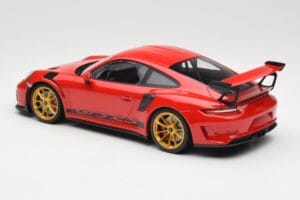 Porsche 911 991.2 GT3 RS Vermelho com Jantes Douradas Minichamps 1:18 155068220 Metal - imagem 5 de 6