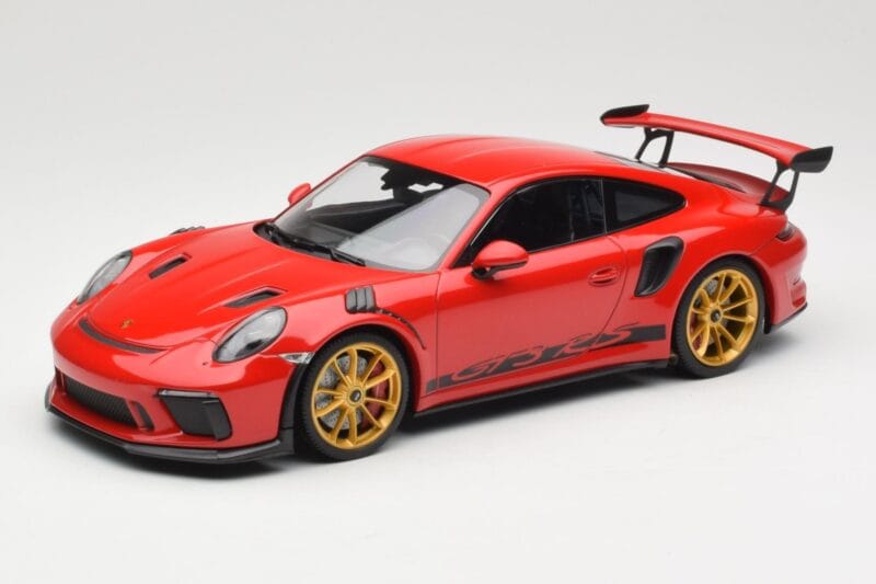 Porsche 911 991.2 GT3 RS Vermelho com Jantes Douradas Minichamps 1:18 155068220 Metal