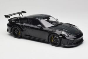 Porsche 911 991.2 GT3 RS Weissach Package Preto & Rodas Pretas Minichamps 1:18 153068228 Metal - imagem 4 de 6