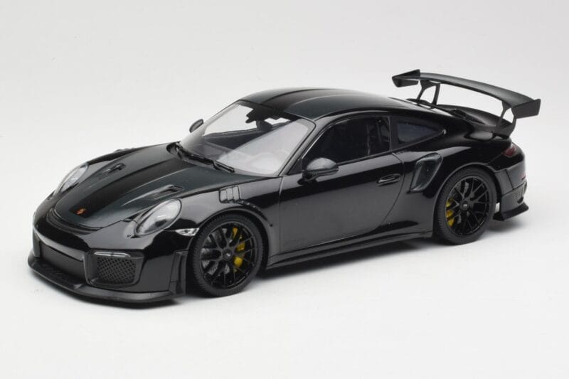 Porsche 911 991.2 GT3 RS Weissach Package Preto Com Jantes Pretas Minichamps 1:18 153068321 Metal