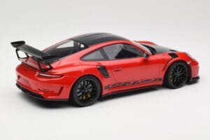 Porsche 911 991.2 GT3 RS Weissach Package Guards Red Jantes Pretas Minichamps 1:18 153068223 Metal - imagem 2 de 6