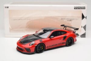 Porsche 911 991.2 GT3 RS Weissach Package Guards Red Jantes Pretas Minichamps 1:18 153068223 Metal - imagem 6 de 6