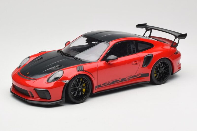 Porsche 911 991.2 GT3 RS Weissach Package Guards Red Jantes Pretas Minichamps 1:18 153068223 Metal