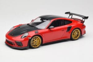 Porsche 911 991.2 GT3 RS Weissach Package Guards Red Jantes Magnesio Douradas Minichamps 1:18 153068236 Metal