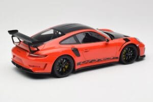 Porsche 911 991.2 GT3 RS Weissach Package Lava Orange Wording Jantes Magnesio Pretas Minichamps 1:18 153068226 Metal - imagem 2 de 6