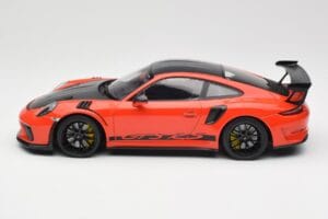 Porsche 911 991.2 GT3 RS Weissach Package Lava Orange Wording Jantes Magnesio Pretas Minichamps 1:18 153068226 Metal - imagem 3 de 6