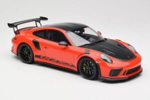 Porsche 911 991.2 GT3 RS Weissach Package Lava Orange Wording Jantes Magnesio Pretas Minichamps 1:18 153068226 Metal - imagem 4 de 6