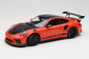 Porsche 911 991.2 GT3 RS Weissach Package Lava Orange Wording Jantes Magnesio Pretas Minichamps 1:18 153068226 Metal