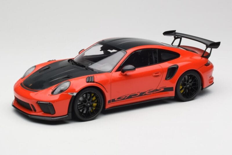 Porsche 911 991.2 GT3 RS Weissach Package Lava Orange Wording Jantes Magnesio Pretas Minichamps 1:18 153068226 Metal