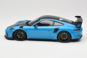 Porsche 911 991.2 GT3 RS Weissach Package Shark Blue Jantes Magnesio Pretas Minichamps 1:18 153068224 Metal - imagem 3 de 6