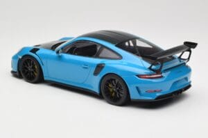Porsche 911 991.2 GT3 RS Weissach Package Shark Blue Jantes Magnesio Pretas Minichamps 1:18 153068224 Metal - imagem 5 de 6