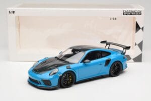 Porsche 911 991.2 GT3 RS Weissach Package Shark Blue Jantes Magnesio Pretas Minichamps 1:18 153068224 Metal - imagem 6 de 6