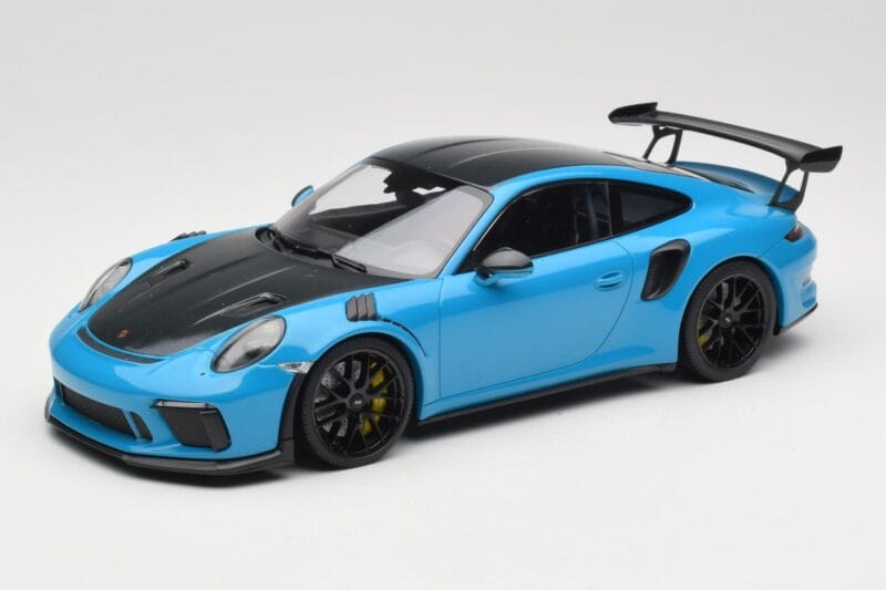 Porsche 911 991.2 GT3 RS Weissach Package Shark Blue Jantes Magnesio Pretas Minichamps 1:18 153068224 Metal