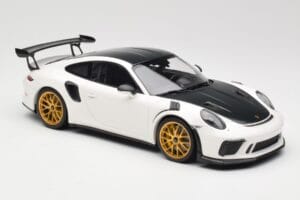 Porsche 911 991.2 GT3 RS Weissach Package Branco Jantes Magnesio Douradas Minichamps 1:18 153068238 Metal - imagem 4 de 6