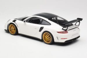 Porsche 911 991.2 GT3 RS Weissach Package Branco Jantes Magnesio Douradas Minichamps 1:18 153068238 Metal - imagem 5 de 6