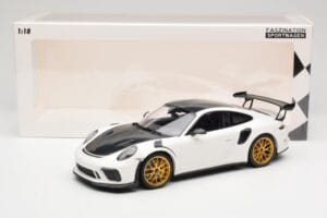 Porsche 911 991.2 GT3 RS Weissach Package Branco Jantes Magnesio Douradas Minichamps 1:18 153068238 Metal - imagem 6 de 6