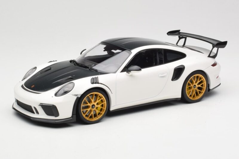 Porsche 911 991.2 GT3 RS Weissach Package Branco Jantes Magnesio Douradas Minichamps 1:18 153068238 Metal