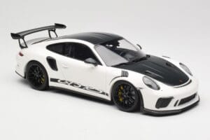 Porsche 911 991.2 GT3 RS Weissach Package Branco Wording Jantes Magnesio Pretas Minichamps 1:18 153068225 Metal - imagem 4 de 6