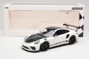 Porsche 911 991.2 GT3 RS Weissach Package Branco Wording Jantes Magnesio Pretas Minichamps 1:18 153068225 Metal - imagem 6 de 6