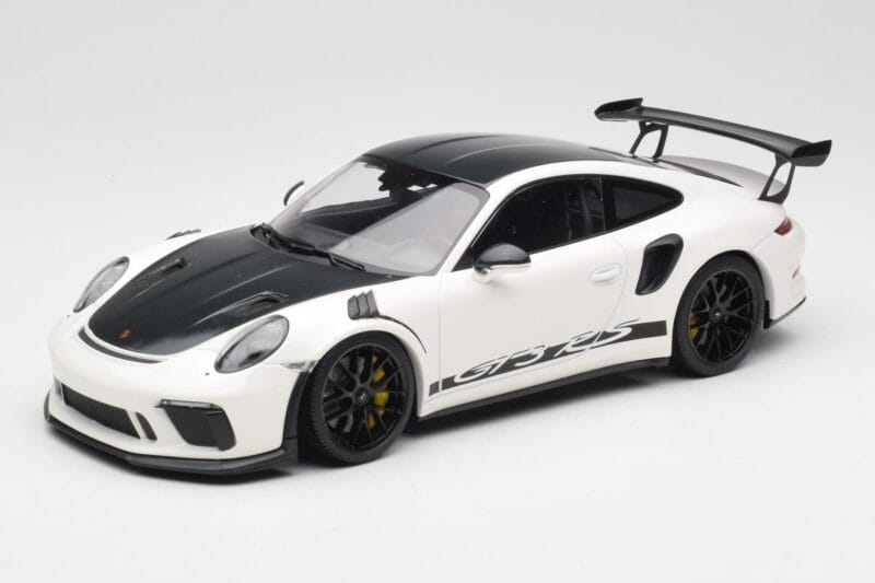 Porsche 911 991.2 GT3 RS Weissach Package Branco Wording Jantes Magnesio Pretas Minichamps 1:18 153068225 Metal