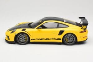 Porsche 911 991.2 GT3 RS Amarelo Weissach Package Platinum Wheels Minichamps 1:18 155068221 Metal - imagem 3 de 6