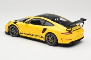 Porsche 911 991.2 GT3 RS Amarelo Weissach Package Platinum Wheels Minichamps 1:18 155068221 Metal - imagem 5 de 6