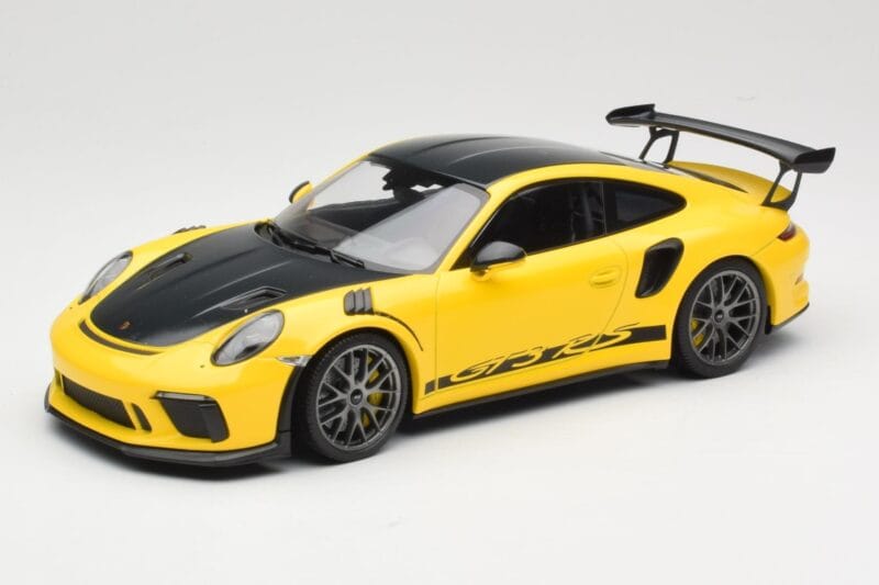 Porsche 911 991.2 GT3 RS Amarelo Weissach Package Platinum Wheels Minichamps 1:18 155068221 Metal