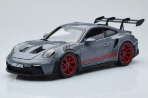 Porsche 911 992 GT3 RS Arctic Cinzento Pyro Vermelho Norev 1:18 187350 Metal