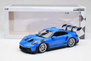 Porsche 911 992 GT3 RS Azul & Rodas Prata & Decor Preto Minichamps 1:18 153062234 Metal - imagem 6 de 6