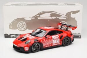Porsche 911 992 GT3 RS Getspeed Race Taxi Guards Red Minichamps 1:18 110062040 Metal - imagem 8 de 8