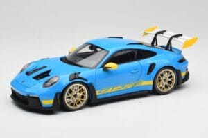 Porsche 911 992 GT3 RS Shark Azul & Amarelo Decor Concept Minichamps 1:18 911992001 Metal