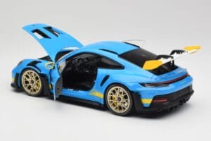 Porsche 911 992 GT3 RS Shark Azul & Amarelo Decor Concept Minichamps 1:18 911992001 Metal - imagem 5 de 8